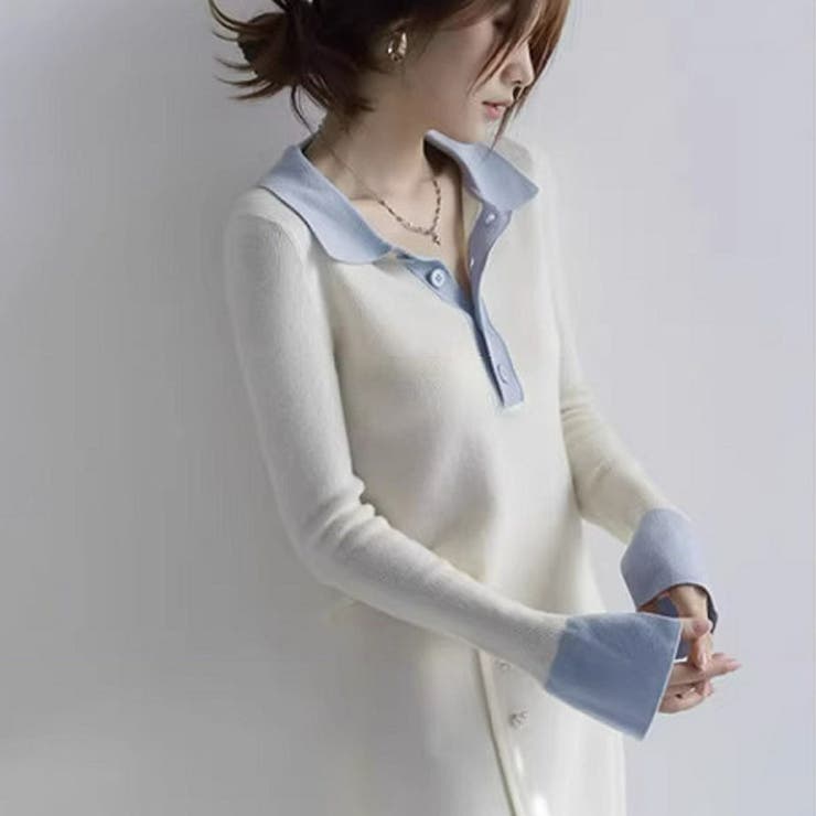 ニットセーター Vネック レディース | shoppinggo | 詳細画像3 