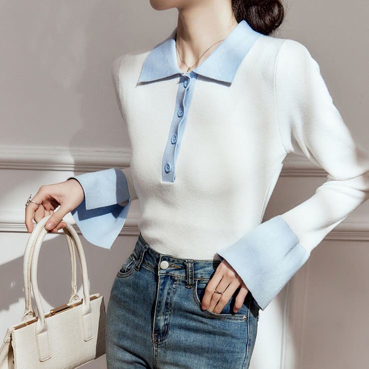 ニットセーター Vネック レディース | shoppinggo | 詳細画像5 