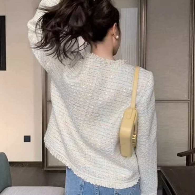 ジャケット ツイード柄 ノーカラー | shoppinggo | 詳細画像11 