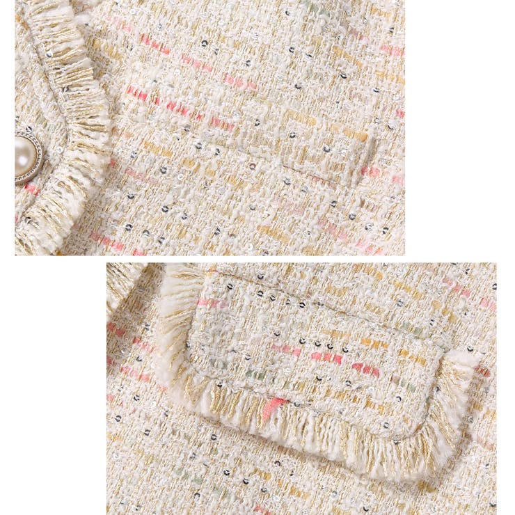 ジャケット ツイード柄 ノーカラー | shoppinggo | 詳細画像16 