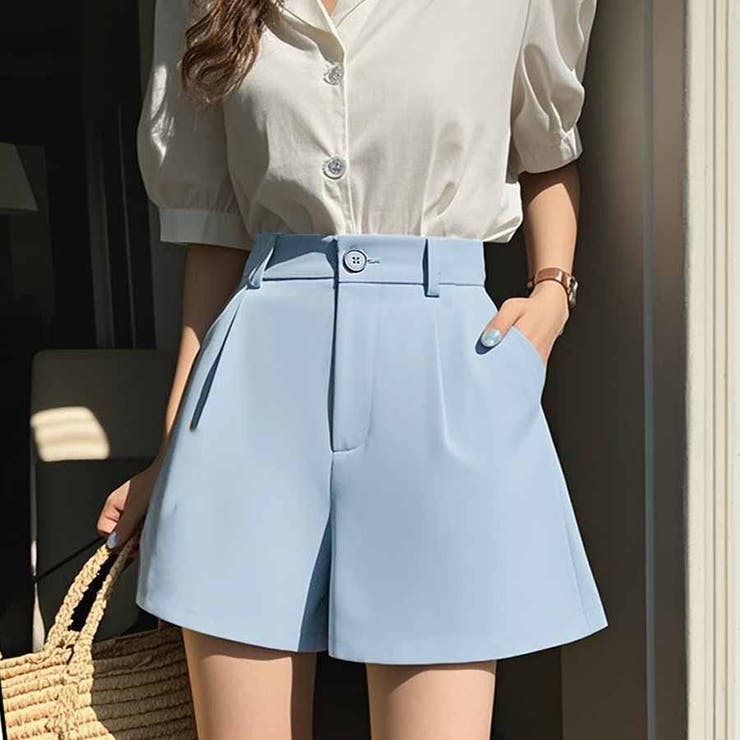 ブルー | ショートパンツ レディース スーツパンツ | shoppinggo