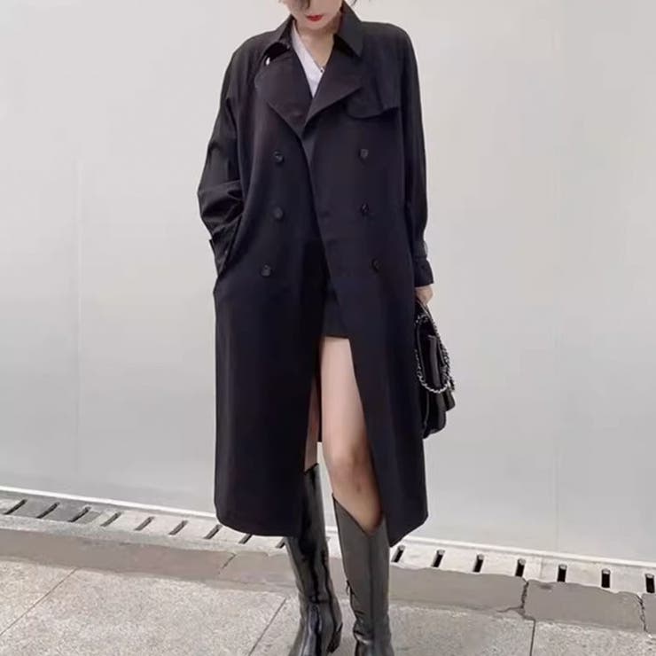 ブラック | トレンチコート スプリングコート レディース | shoppinggo