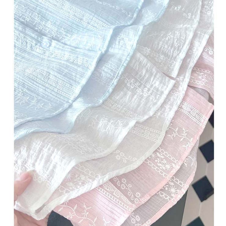 シャツカーディガン 3Dフラワープリント 透け感 | shoppinggo | 詳細画像12 