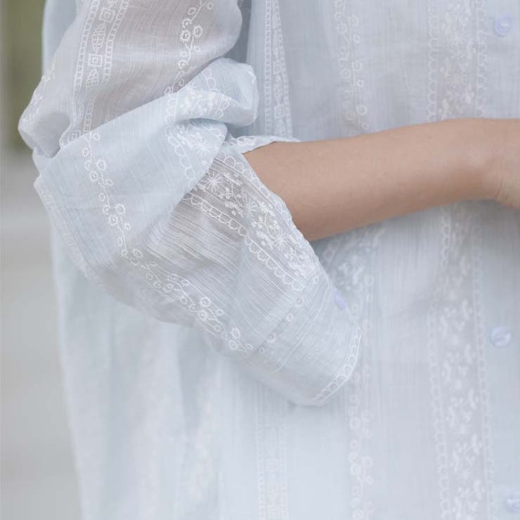 シャツカーディガン 3Dフラワープリント 透け感 | shoppinggo | 詳細画像25 