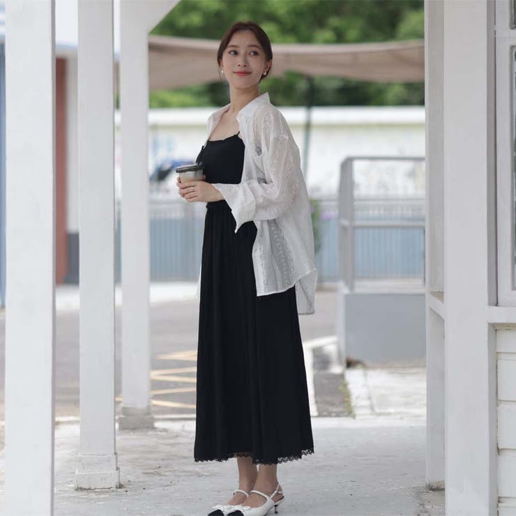 シャツカーディガン 3Dフラワープリント 透け感 | shoppinggo | 詳細画像51 