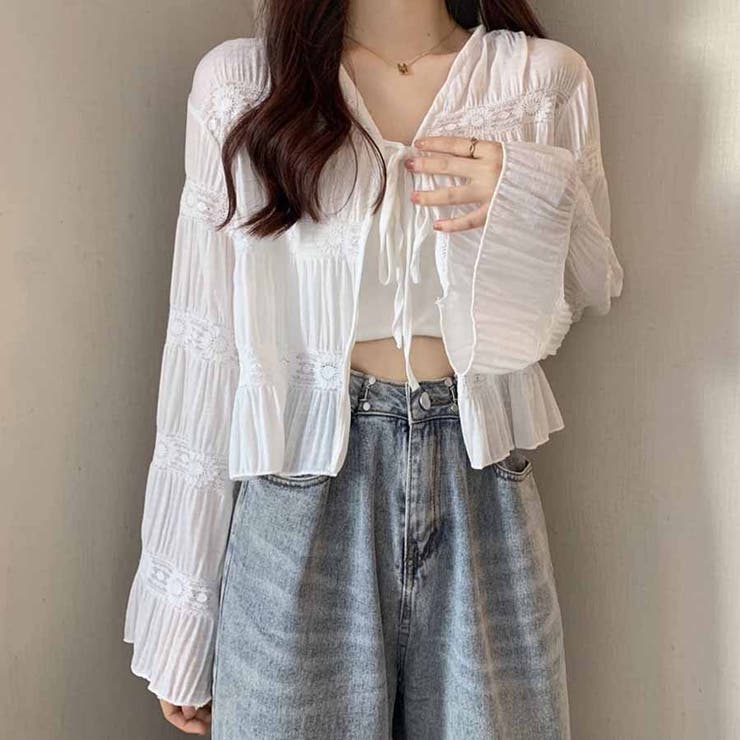 サマーカーディガン 透かし編み Vネックカーディガン | shoppinggo | 詳細画像9 