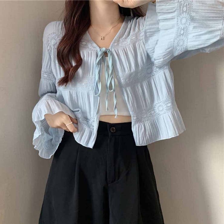 サマーカーディガン 透かし編み Vネックカーディガン | shoppinggo | 詳細画像14 