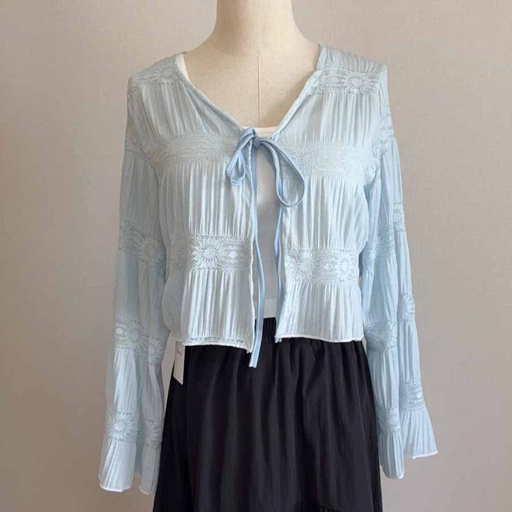 サマーカーディガン 透かし編み Vネックカーディガン | shoppinggo | 詳細画像21 