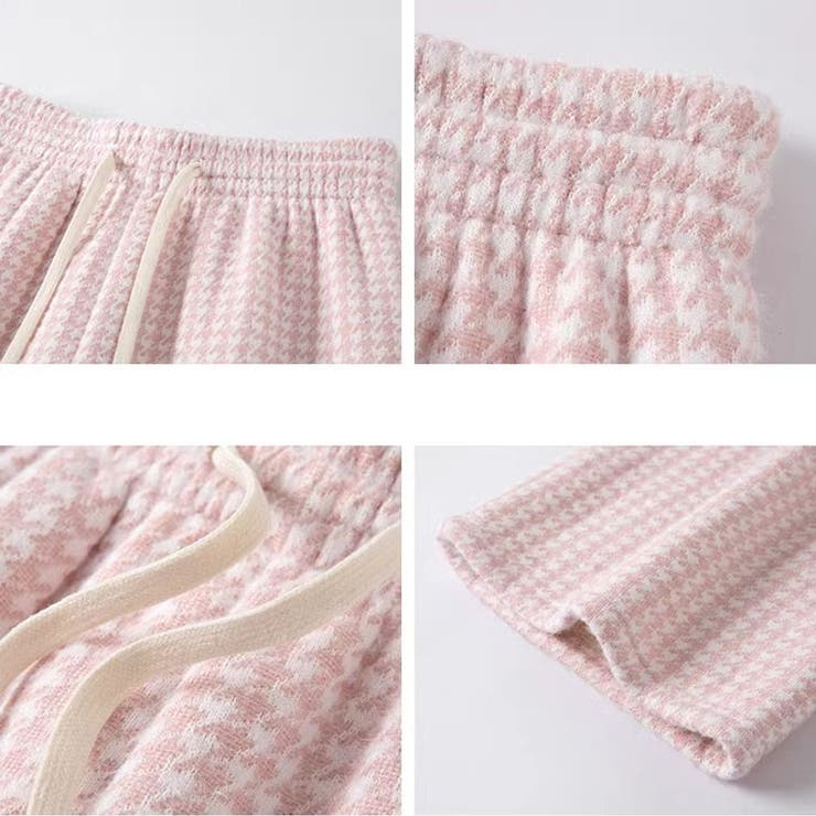 裏起毛パンツ 千鳥格子 ワイドパンツ | shoppinggo | 詳細画像3 