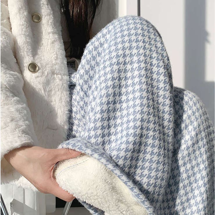 裏起毛パンツ 千鳥格子 ワイドパンツ | shoppinggo | 詳細画像20 