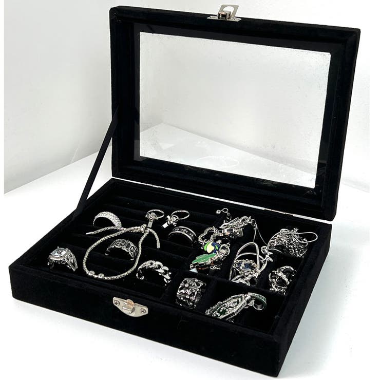 ブラック | ジュエリーボックス 大容量 アクセサリー収納ケース | shoppinggo