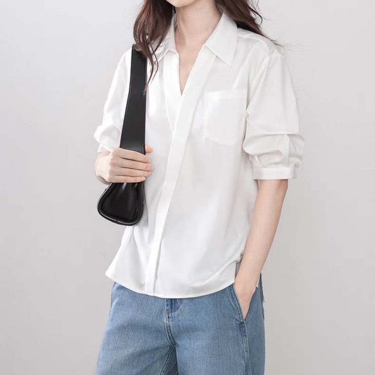 Vネック シャツ ブラウス | shoppinggo | 詳細画像8 