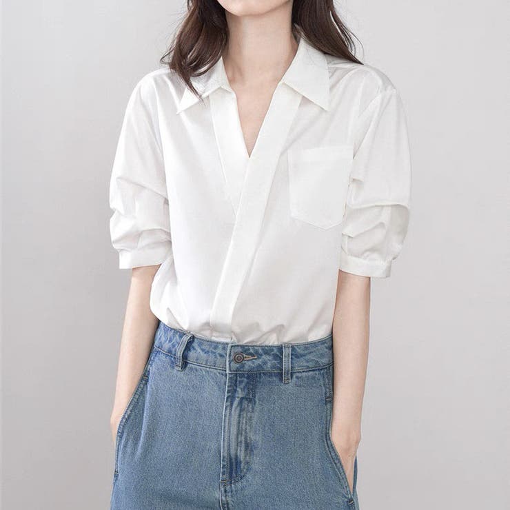Vネック シャツ ブラウス | shoppinggo | 詳細画像9 