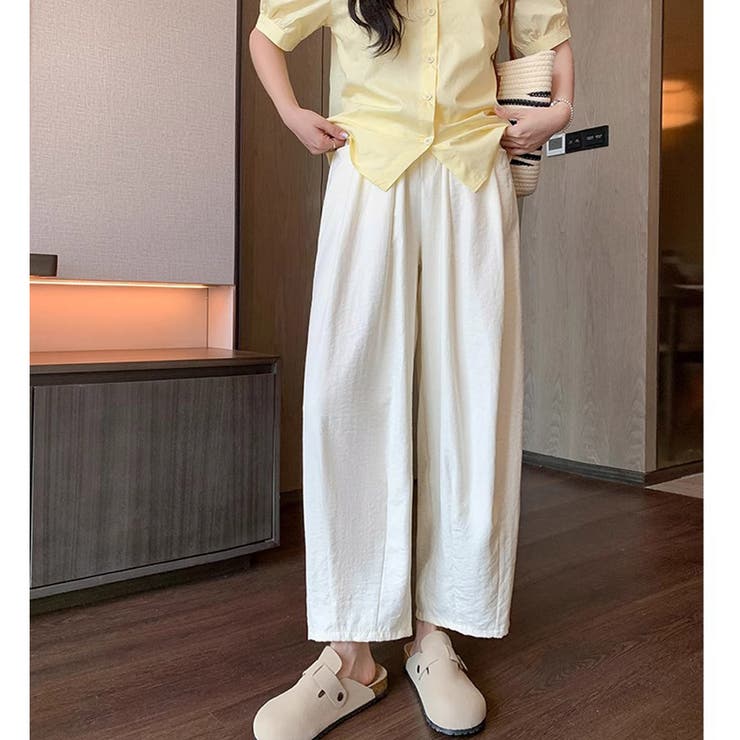 アイボリー | ワイドパンツ サマーパンツ 夏服 | shoppinggo