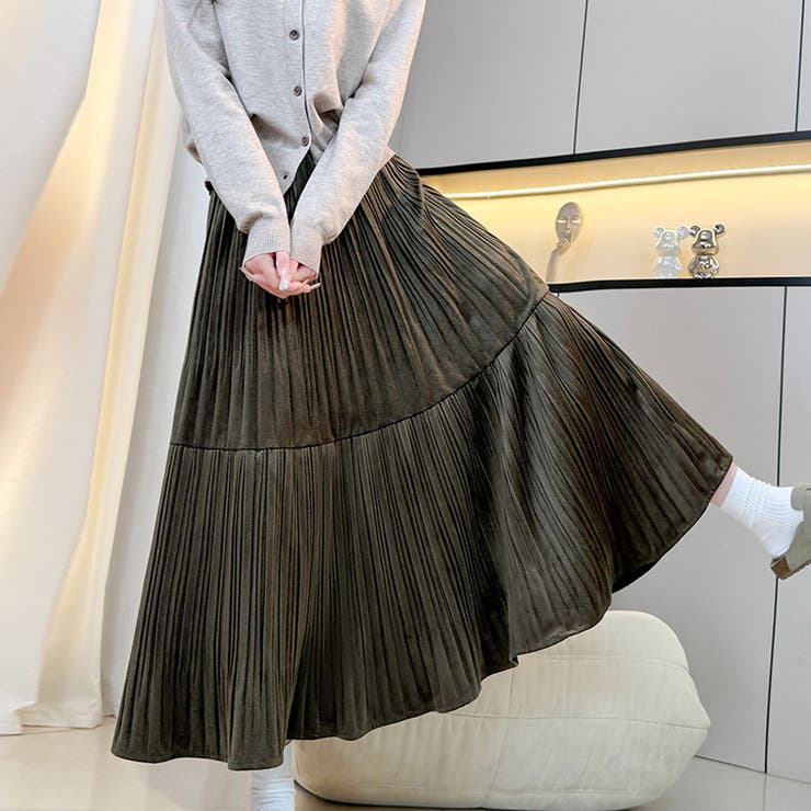 プリーツスカートロング黒 無地スカート ひざ下 | shoppinggo | 詳細画像6 