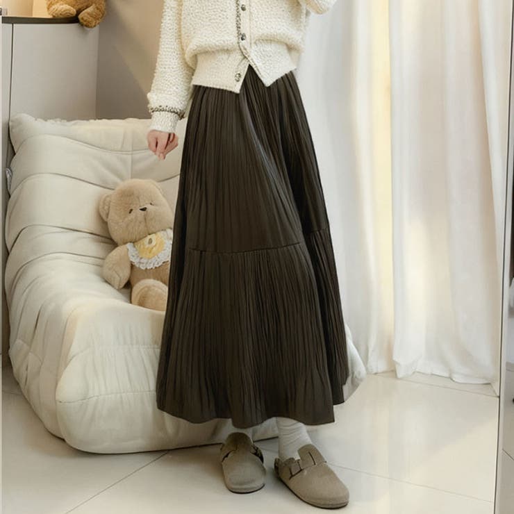 プリーツスカートロング黒 無地スカート ひざ下 | shoppinggo | 詳細画像8 