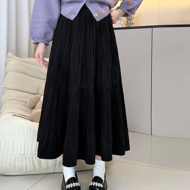 プリーツスカートロング黒 無地スカート ひざ下 | shoppinggo | 詳細画像11 