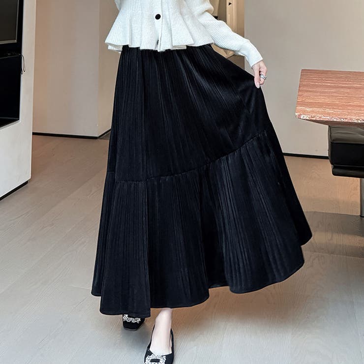 プリーツスカートロング黒 無地スカート ひざ下 | shoppinggo | 詳細画像14 