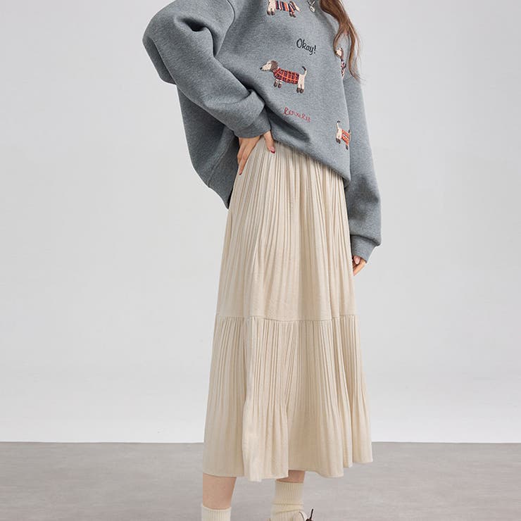 プリーツスカートロング黒 無地スカート ひざ下 | shoppinggo | 詳細画像17 