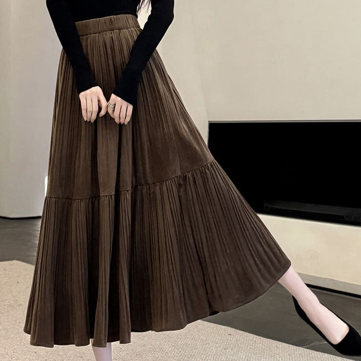 プリーツスカートロング黒 無地スカート ひざ下 | shoppinggo | 詳細画像21 