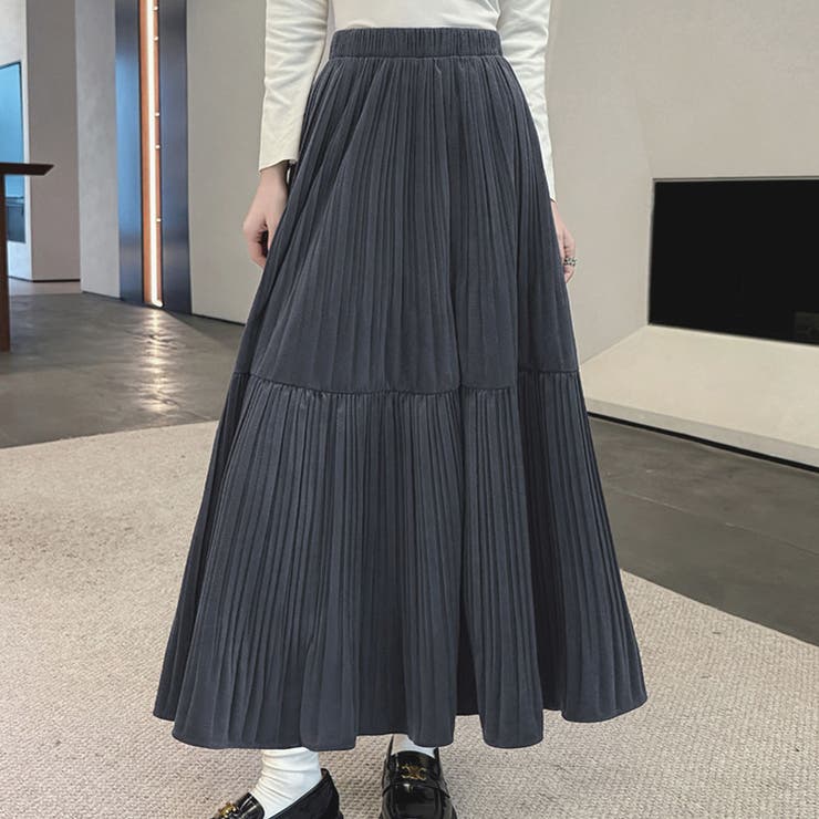 プリーツスカートロング黒 無地スカート ひざ下 | shoppinggo | 詳細画像27 