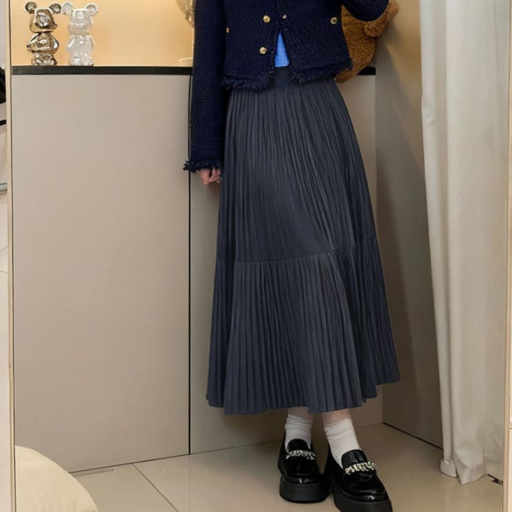 プリーツスカートロング黒 無地スカート ひざ下 | shoppinggo | 詳細画像29 