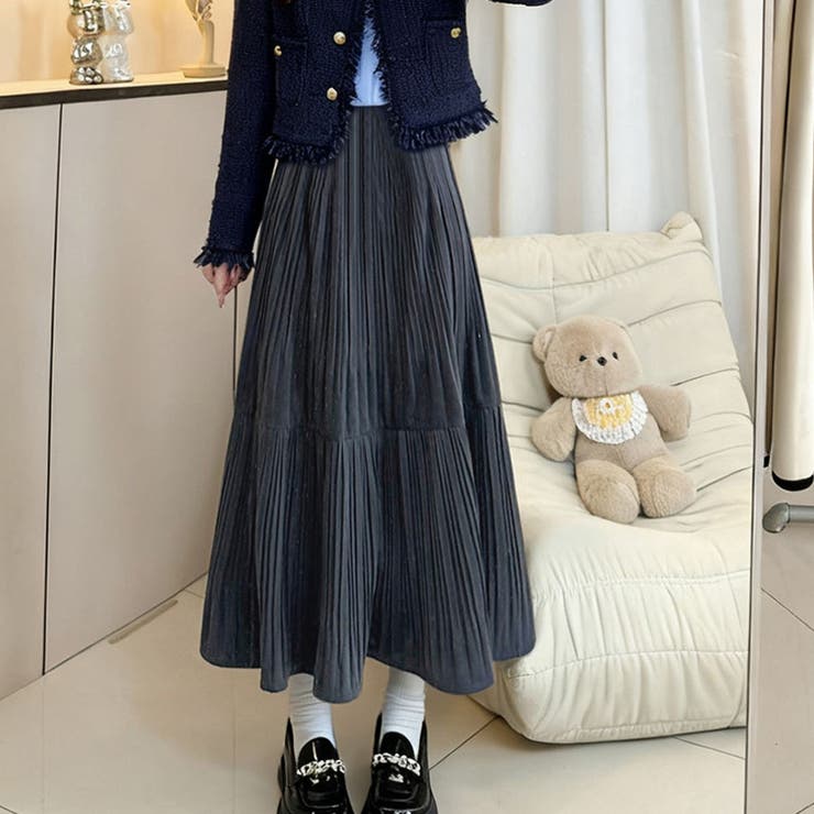 プリーツスカートロング黒 無地スカート ひざ下 | shoppinggo | 詳細画像30 