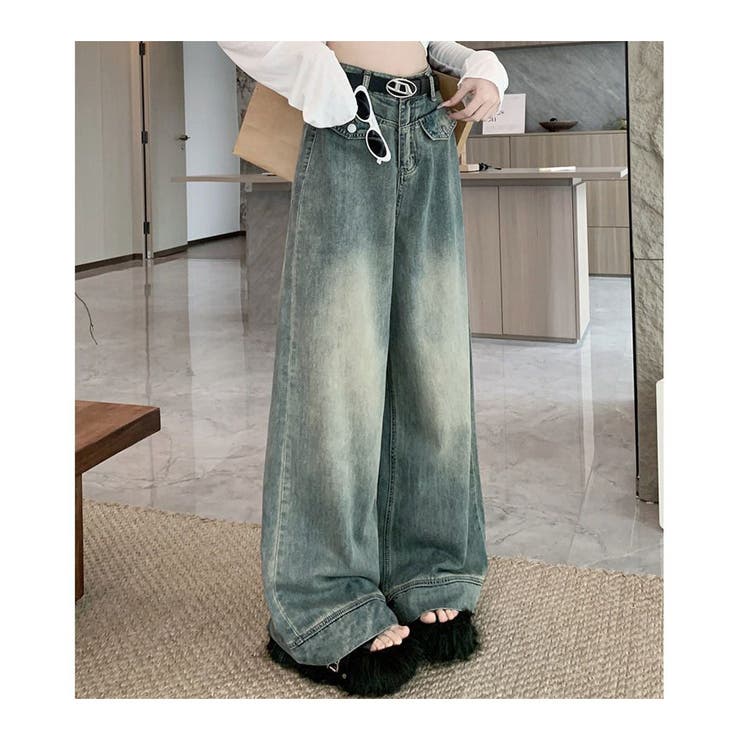 GU公式 | ライトデニムワイドパンツ(丈標準69.0～73.0cm)
