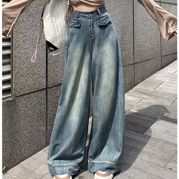 ワイドデニムパンツ ハイウエスト シンプルデニム | shoppinggo | 詳細画像13 