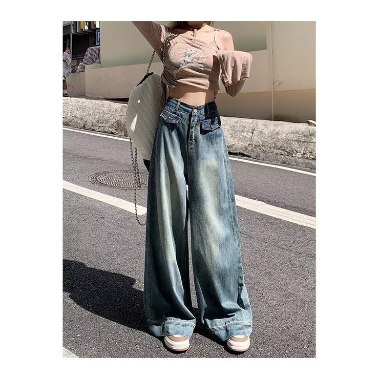 ワイドデニムパンツ ハイウエスト シンプルデニム | shoppinggo | 詳細画像15 