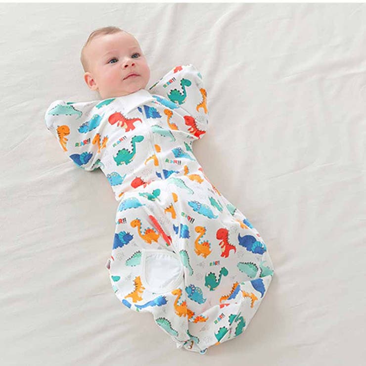 恐竜-白 | おくるみ スリーパー 新生児 | shoppinggo