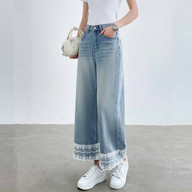 デニムパンツ 低身長 裾レース付き | shoppinggo | 詳細画像4 
