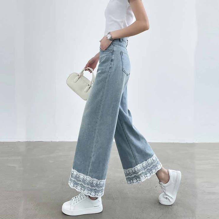 デニムパンツ 低身長 裾レース付き | shoppinggo | 詳細画像5 