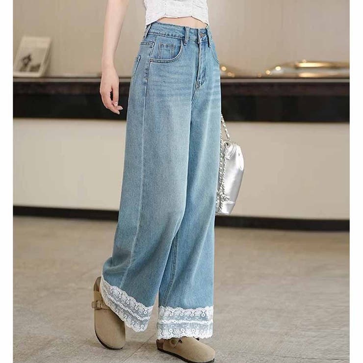 デニムパンツ 低身長 裾レース付き | shoppinggo | 詳細画像8 