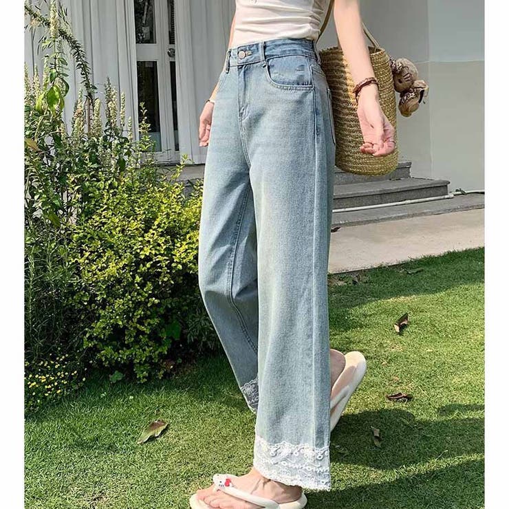 デニムパンツ 低身長 裾レース付き | shoppinggo | 詳細画像10 
