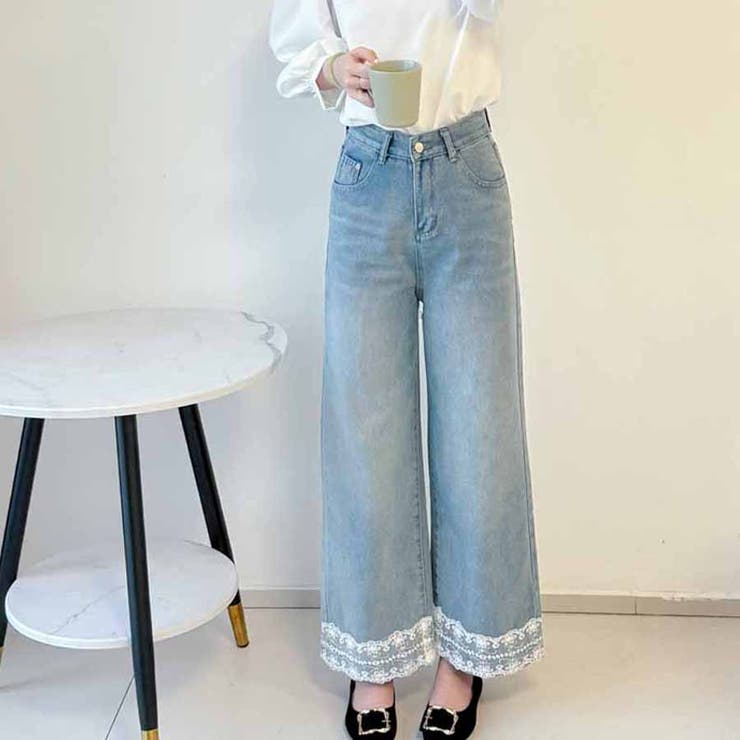 デニムパンツ 低身長 裾レース付き | shoppinggo | 詳細画像13 