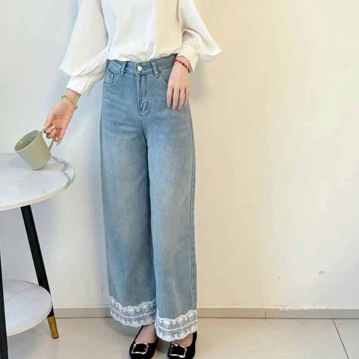 デニムパンツ 低身長 裾レース付き | shoppinggo | 詳細画像14 