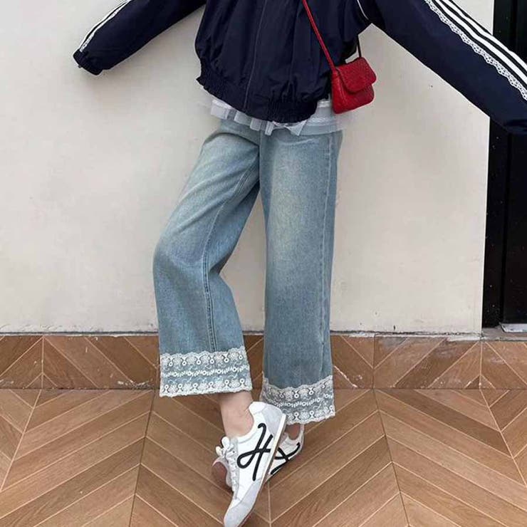 デニムパンツ 低身長 裾レース付き | shoppinggo | 詳細画像16 