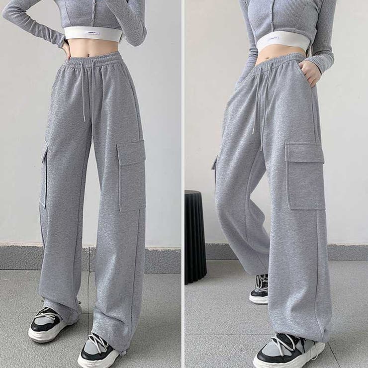 スウェットパンツ レディース ワイドパンツ[品番：JRKW0005361