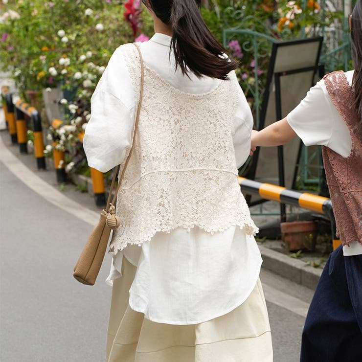 透かし編みメッシュニット ノースリーブトップス サマーニット | shoppinggo | 詳細画像12 