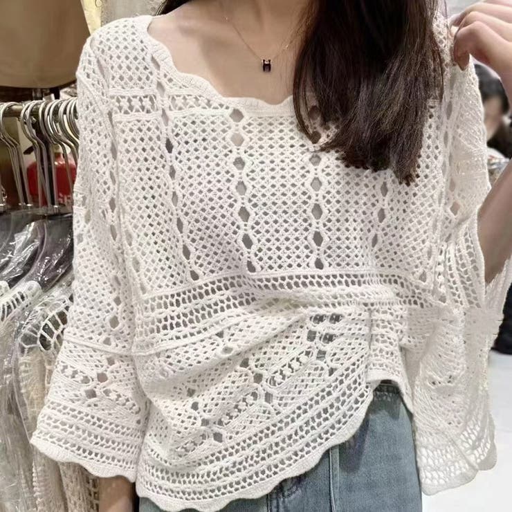 ニット 透かし編み シアーニット | shoppinggo | 詳細画像10 