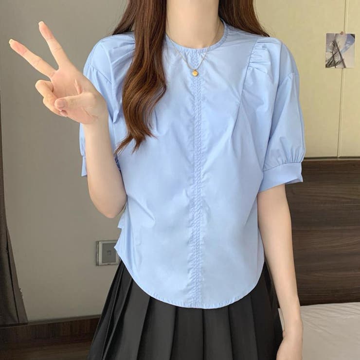 美品 2023SS ICB トップス ブラウス 半袖 水色 ブラウス 美品 2023SS ICB トップス ブラウス 半袖 水色 ブラウス - メルカリ