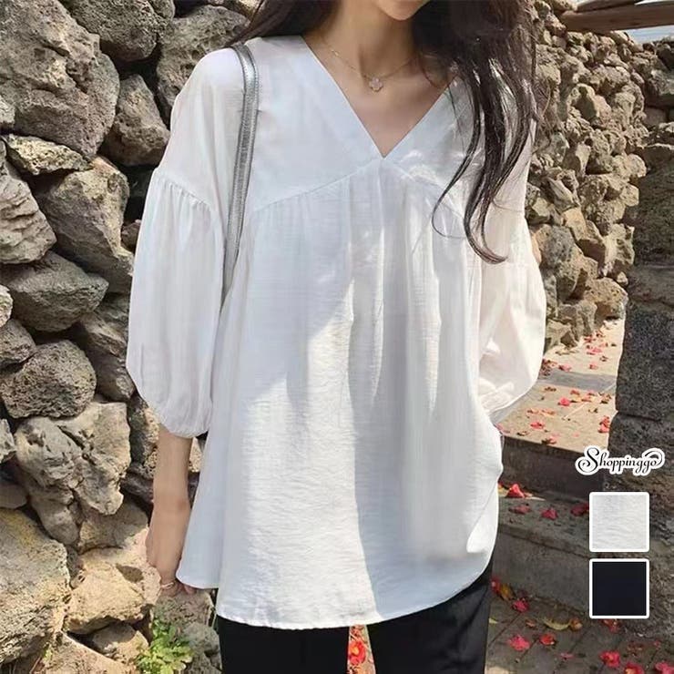 シャツ 秋服ブラウス Vネック | shoppinggo | 詳細画像1 