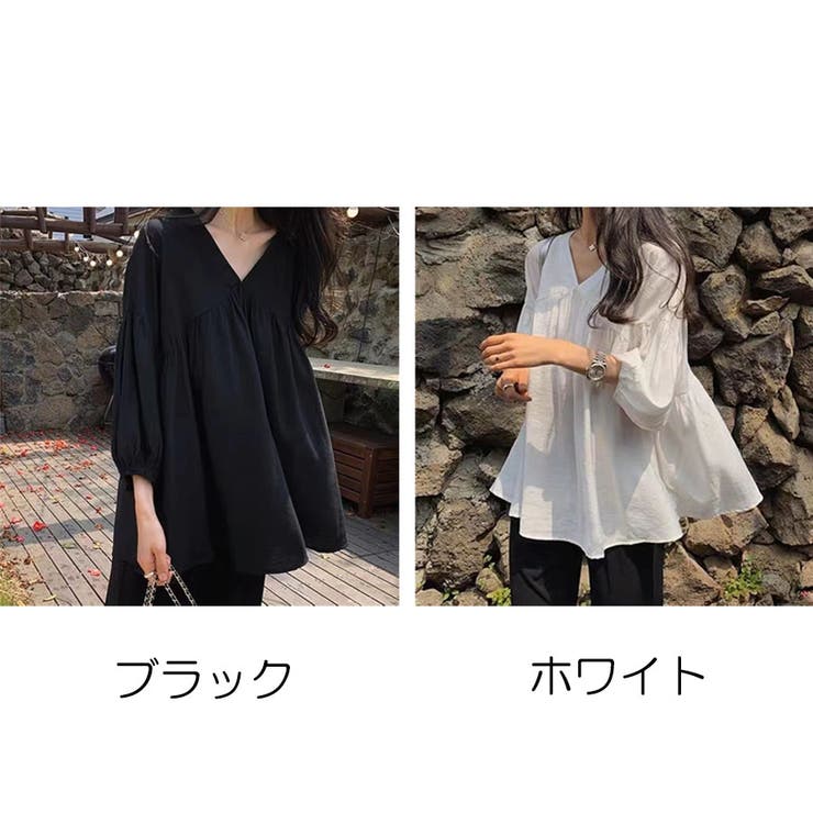 シャツ 秋服ブラウス Vネック | shoppinggo | 詳細画像2 