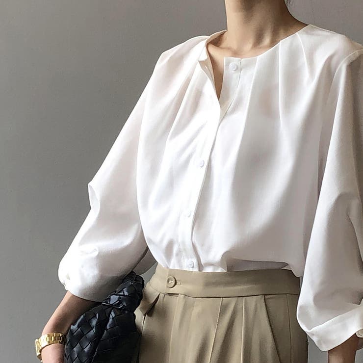 シャツ キーネック フロントタック | shoppinggo | 詳細画像3 