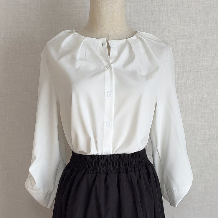 シャツ キーネック フロントタック | shoppinggo | 詳細画像5 