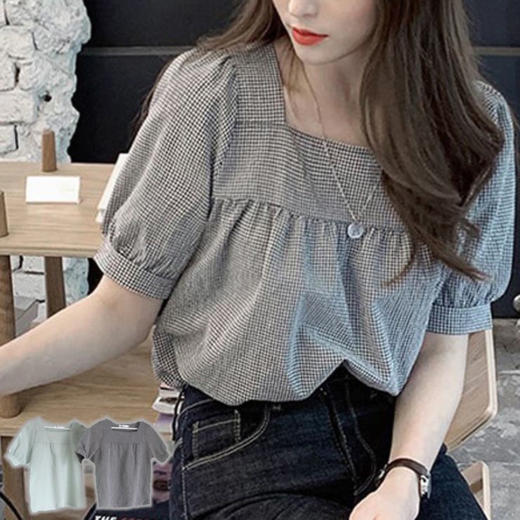 新作ブラウス シャツブラウス スクエアネック | shoppinggo | 詳細画像1 