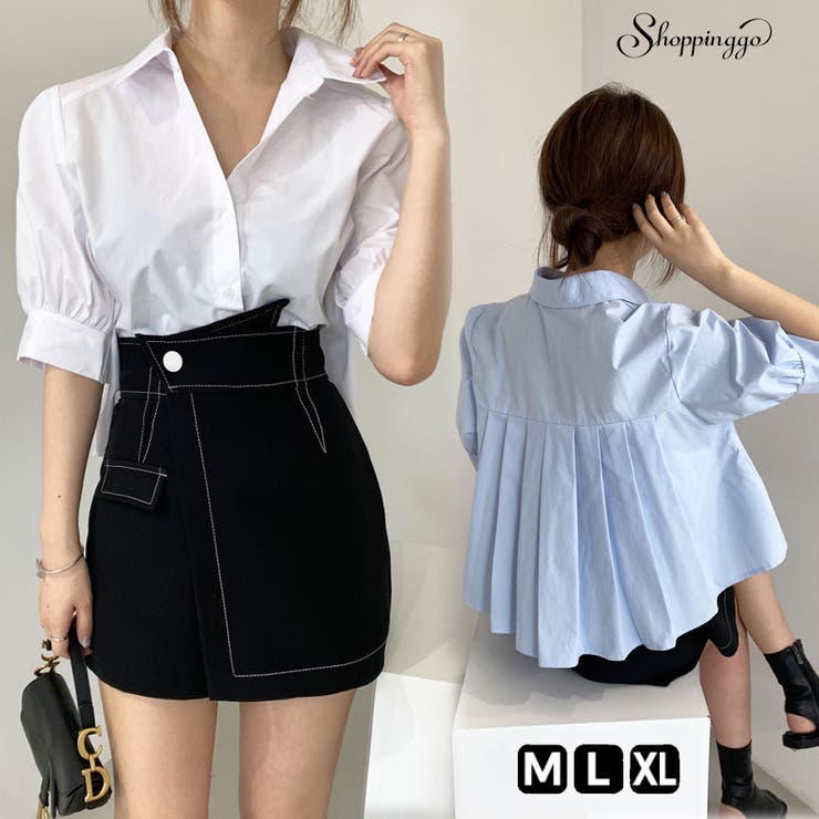 バックプリーツシャツ タック ブラウス | shoppinggo | 詳細画像1 