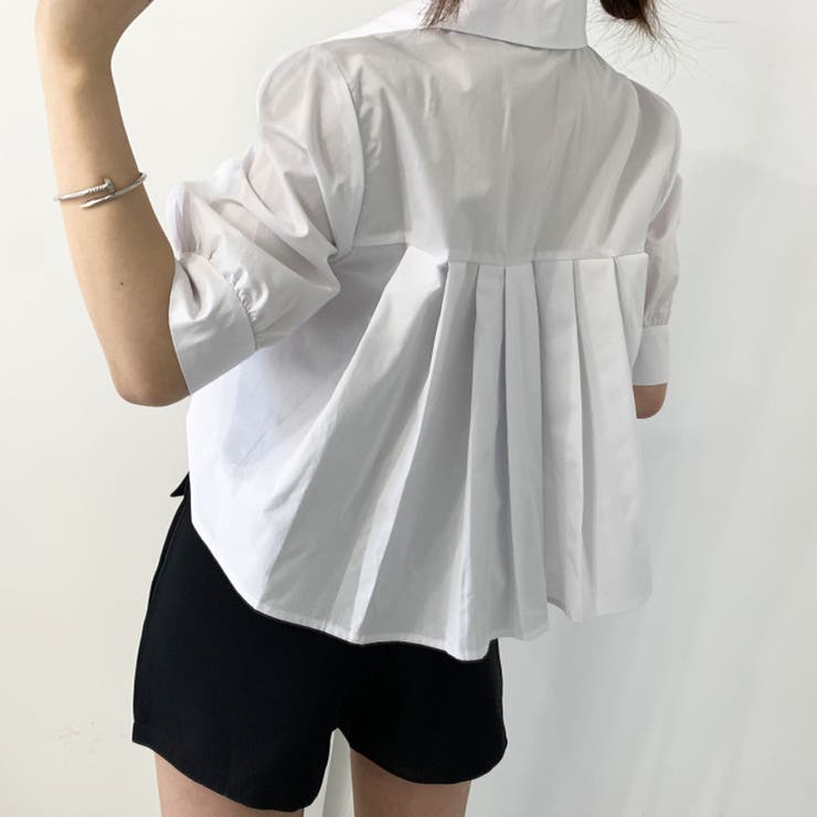 バックプリーツシャツ タック ブラウス | shoppinggo | 詳細画像7 