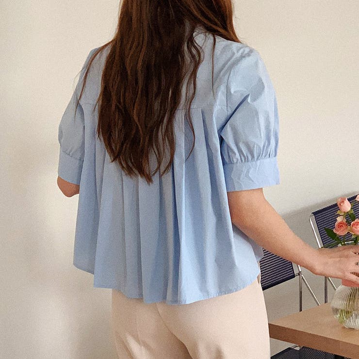 バックプリーツシャツ タック ブラウス | shoppinggo | 詳細画像18 